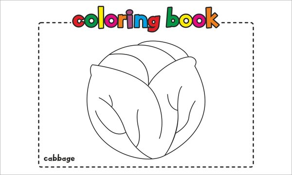 Cabbage Coloring Book for Kids, Children
