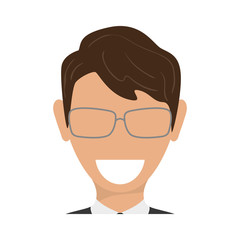 colorful  man avatar over white backcground vectro illustration