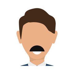 colorful  man avatar over white backcground vectro illustration