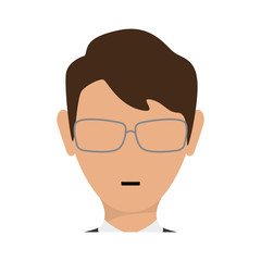 colorful  man avatar over white backcground vectro illustration