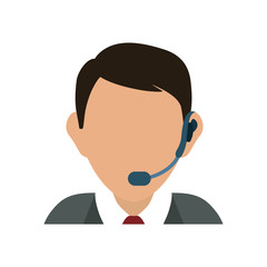 colorful  operator man  over white background vector illustration