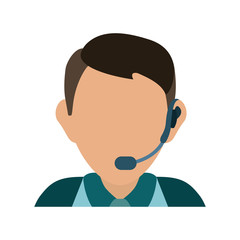 colorful  operator man  over white background vector illustration