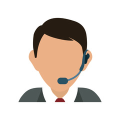 colorful  operator man  over white background vector illustration