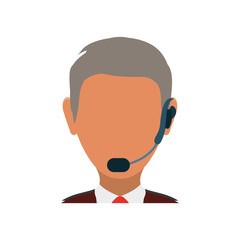 colorful  operator man  over white background vector illustration