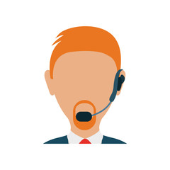 colorful  operator man  over white background vector illustration