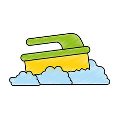 handle brush cleaner with foam vector illustration design