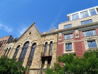 Old highrise apartment buildings in New York City