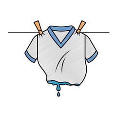 Clean laundry hanging icon vector illustration design