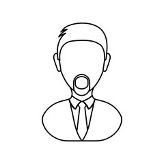 avatar businessman icon over white background vector illustration