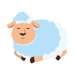 cute sheep character icon vector illustration design