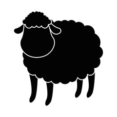 cute sheep character icon vector illustration design