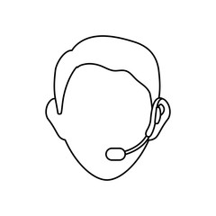 Obraz na płótnie Canvas man with headset icon over white background vector illustration