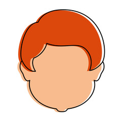 young man head avatar character vector illustration design