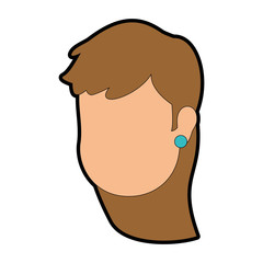 beautiful woman head avatar character vector illustration design