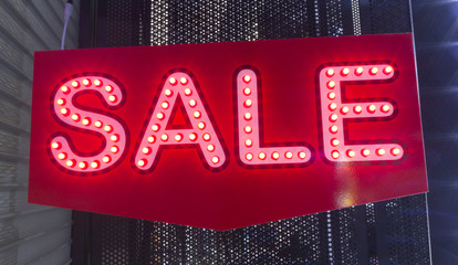 red led SALE sign. with red led light