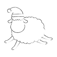 cute sheep character icon vector illustration design