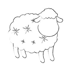cute sheep character icon vector illustration design