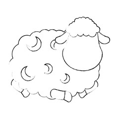 cute sheep character icon vector illustration design