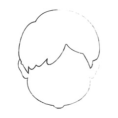 young man head avatar character vector illustration design