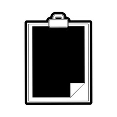 flat line monocromatic writing board ove white vector illustration