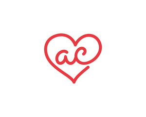 Lowercase letter ac and heart 1