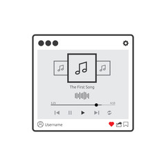Isolated Streaming music player Application, with flat design style for mobile app, smartphones, PC or tablets. Clean and modern. vector illustration. 