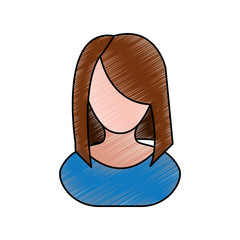avatar woman icon over white background colorful design vector illustration