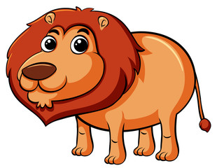 Cute lion on white background