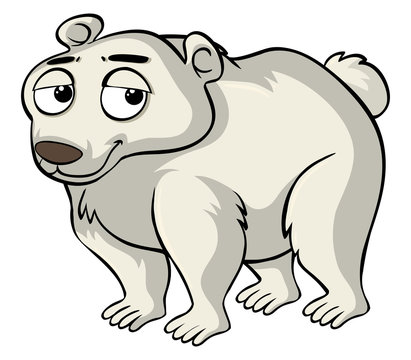 Polar bear with sad face