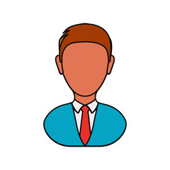 avatar businessman icon over white background colorful design vector illustration