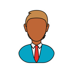 avatar businessman icon over white background colorful design vector illustration