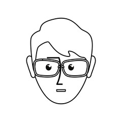 man with glasses icon over white background vector illustration
