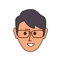 man with glasses icon over white background vector illustration