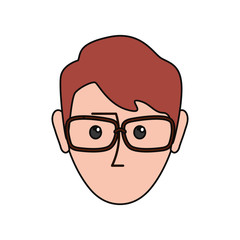 man with glasses icon over white background vector illustration