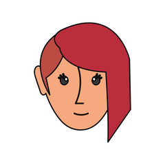 cartoon  woman face icon over white background colorful design vector illustration