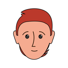 cartoon man face icon over white background colorful design vector illustration