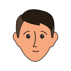 cartoon man face icon over white background colorful design vector illustration