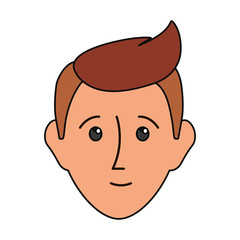 cartoon man face icon over white background colorful design vector illustration