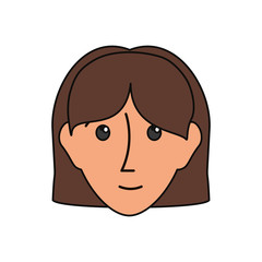 cartoon  woman face icon over white background colorful design vector illustration