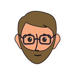 man with glasses icon over white background vector illustration