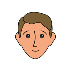 cartoon man face icon over white background colorful design vector illustration