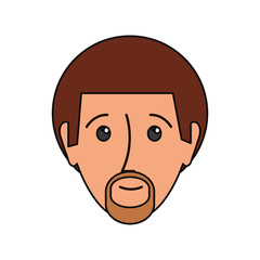 cartoon man with beard icon over white background colorful design vector illustration