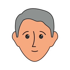 cartoon man face icon over white background colorful design vector illustration