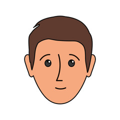 cartoon man face icon over white background colorful design vector illustration