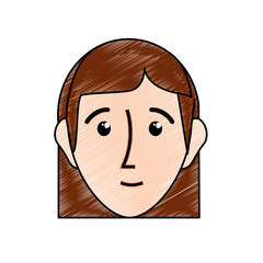 cartoon  woman face icon over white background colorful design vector illustration