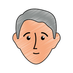 cartoon man face icon over white background colorful design vector illustration