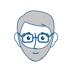 Obraz na płótnie Canvas man with glasses icon over white background vector illustration