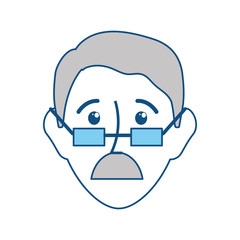 man with glasses icon over white background vector illustration