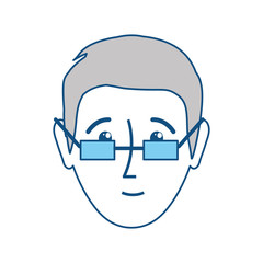 man with glasses icon over white background vector illustration