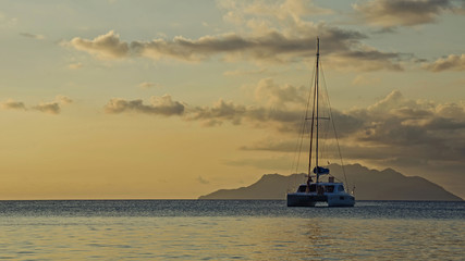 A lonely boat in the Indian ocean